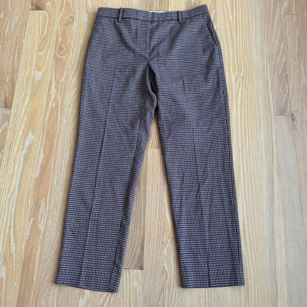NWT Ann Taylor The Eva Curvy Trouser Pants Mid Rise Houndstooth Academia 6